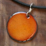 Prairie Orange Copper Enamel necklace