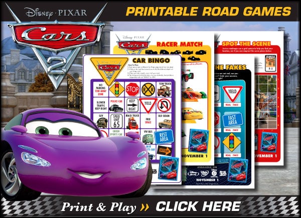 Download Printable Cars 2 Road Games!