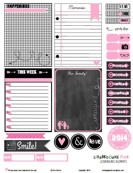 Chalkboard-Pink-journaling-elements