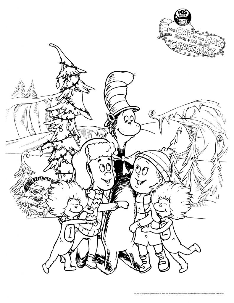 Download The Cat In The Hat Christmas Coloring Pages 