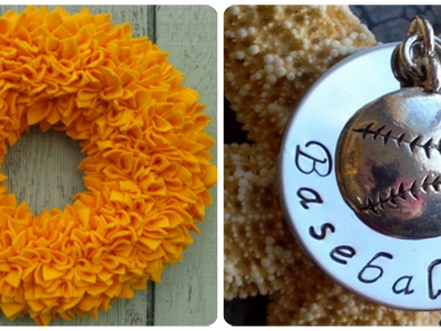 Hand Made In Michigan Review: Zinnia Wreath & Baseball Mom Necklace