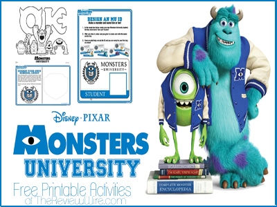 Monsters University Printables