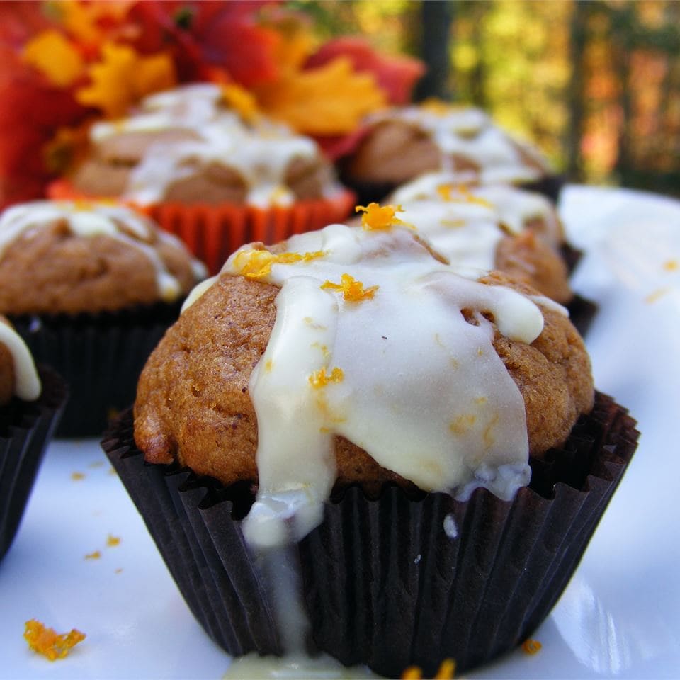 Mini Pumpkin Muffins with Orange Drizzle