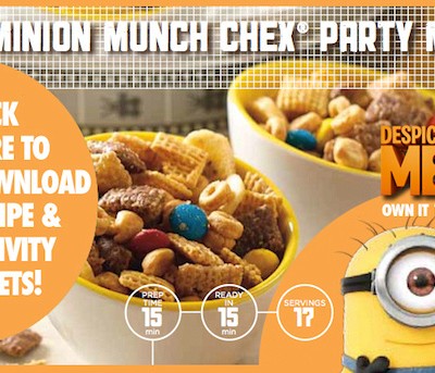 Despicable Me 2 Blu-ray and a Minion Munch Chex Mix Recipe