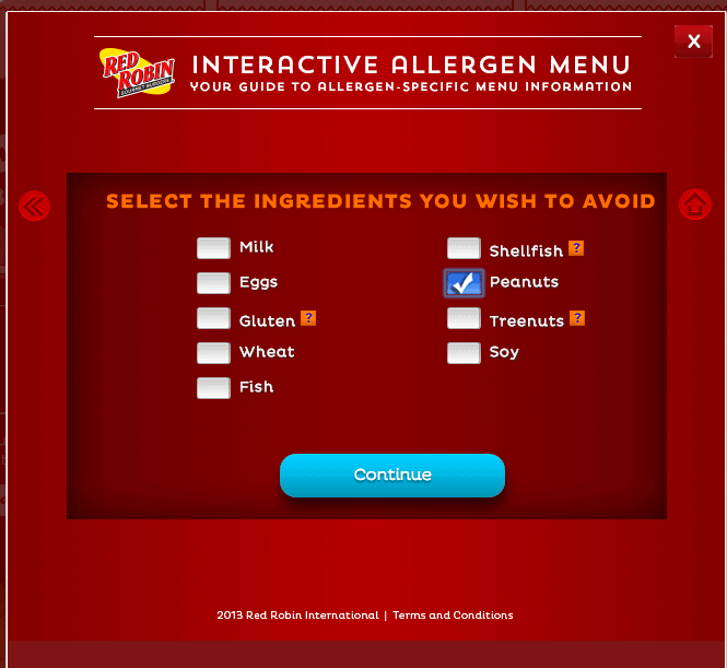 Red Robin Interactive Allergen Menu