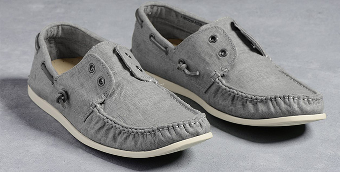 John Varvatos Washed Linen Boat Shoe