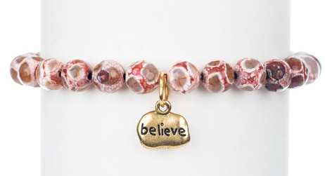 BCA MarieChavez_Pink-Dzi-Agate-Bracelet-Believe-Charm_Charity_Doctor-Susan-Love-Research-Foundation-Breast-Cancer_large