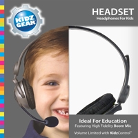 Kidz Gear's Deluxe Stereo Headset Headphones with Boom Microphone are an ideal choice for reading, foreign language and phonics lessons. The flexible boom microphone is lightweight and clearly picks up omnidirectional sound. Featuring the proprietary KidzControlTM Volume Limit Technology to ensure child safety when listening, these headphones have a 3.5mm (1/8") audio plug and work in any audio device that supports microphones (this includes most tablets and smartphone devices). The adjustable headband and padded leatherette-style ear cushions make the headphones extremely comfortable for children of all ages. Backed by a One-year Limited Warranty.