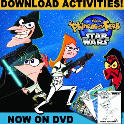 Download Phineas and Ferb Star Wars Activity Sheets