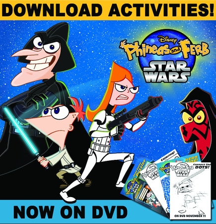 Phineas and Ferb Star Wars Activity Sheets