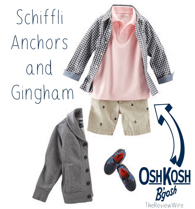 Schiffli anchors and gingham