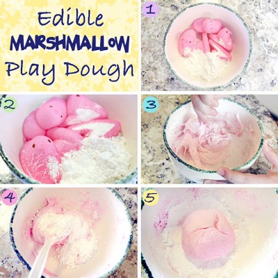 What To Do With Those Extra PEEPS? Edible Marshmallow Play Dough!