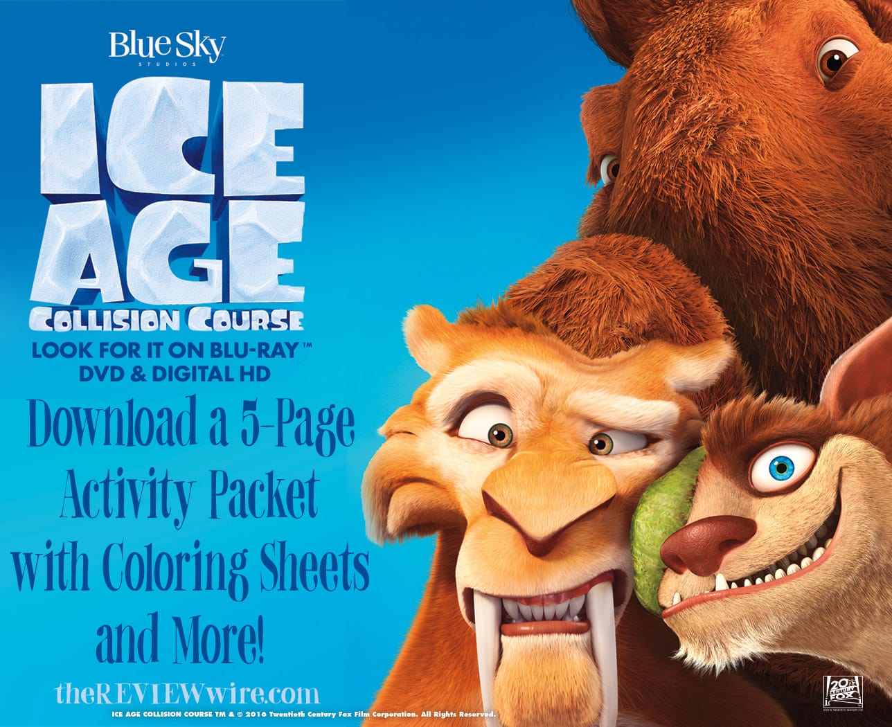 Ice Age Collision Course Activity Packet