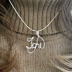 Fabled Treasures Sterling Wire Writing Name Necklace