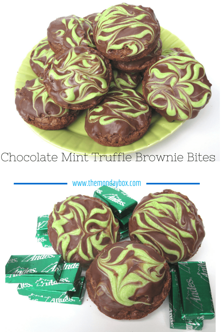 Chocolate Mint Truffle Brownie Bites