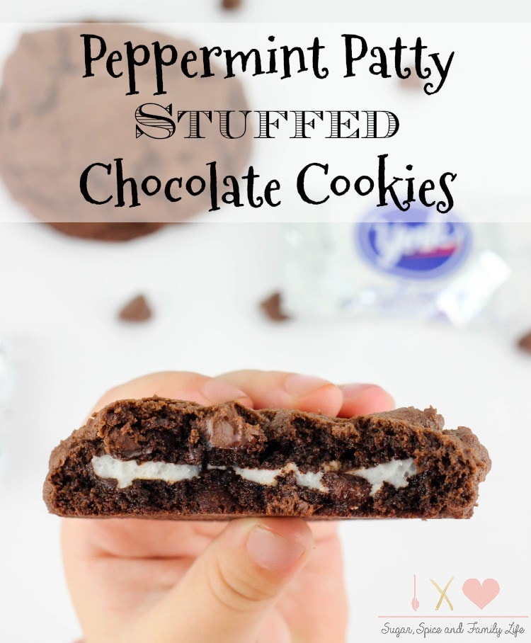 Peppermint Patty Stuffed Chocolate Cookie