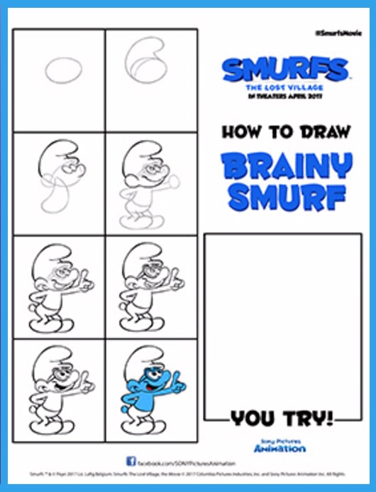 The Review Wire: How to Draw Brainy Smurf
