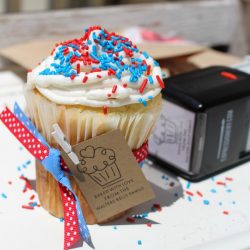 Patriotic Polka Dotted Cupcakes