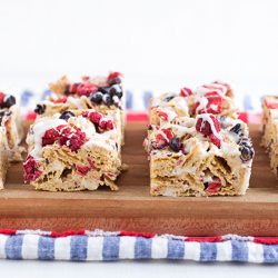 No-Bake Red, White and Blueberry Chex Bars