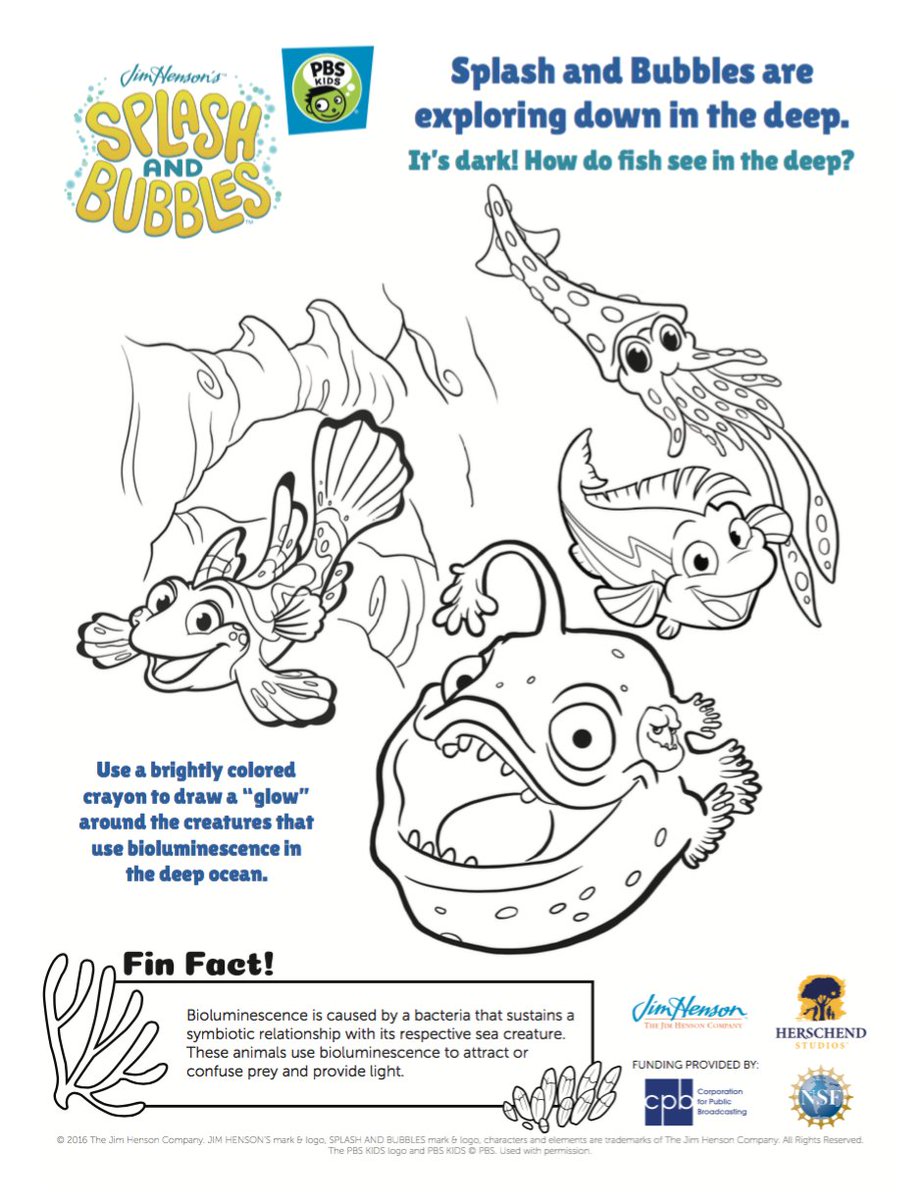 Splash and Bubbles Coloring Page