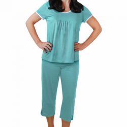 Cool-jams Wicking Sleepwear Pleated T-shirt Capri Set