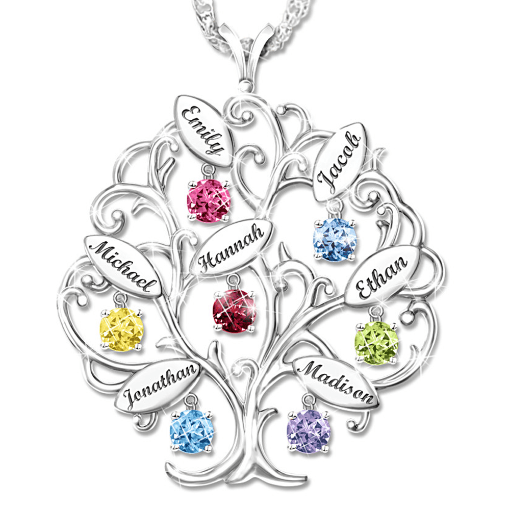 The Review Wire: The Bradford Exchange Personalized Gifts: Personalized Tree-Design Necklace With Names And Birthstones