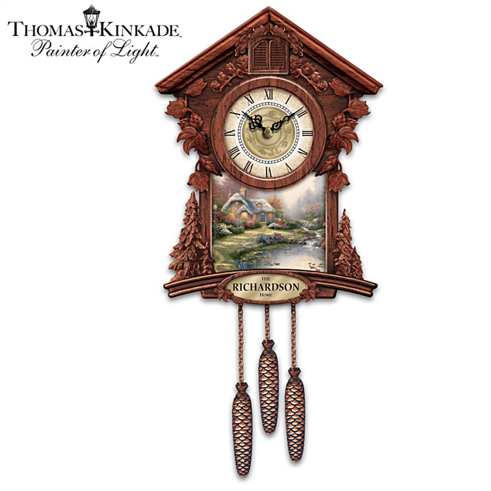 The Review Wire: The Bradford Exchange Personalized Gifts: Personalized Wall Clock With 4 Thomas Kinkade Art Plaques