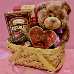 Teddy Bear & Chocolates Valentine's Day Gift Basket