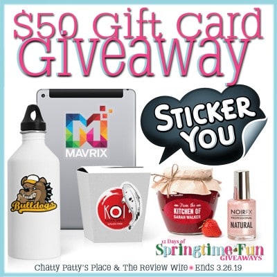 Day 1: #12DaysOfGiveaways: $50 StickerYou.Com Gift Card | OVER