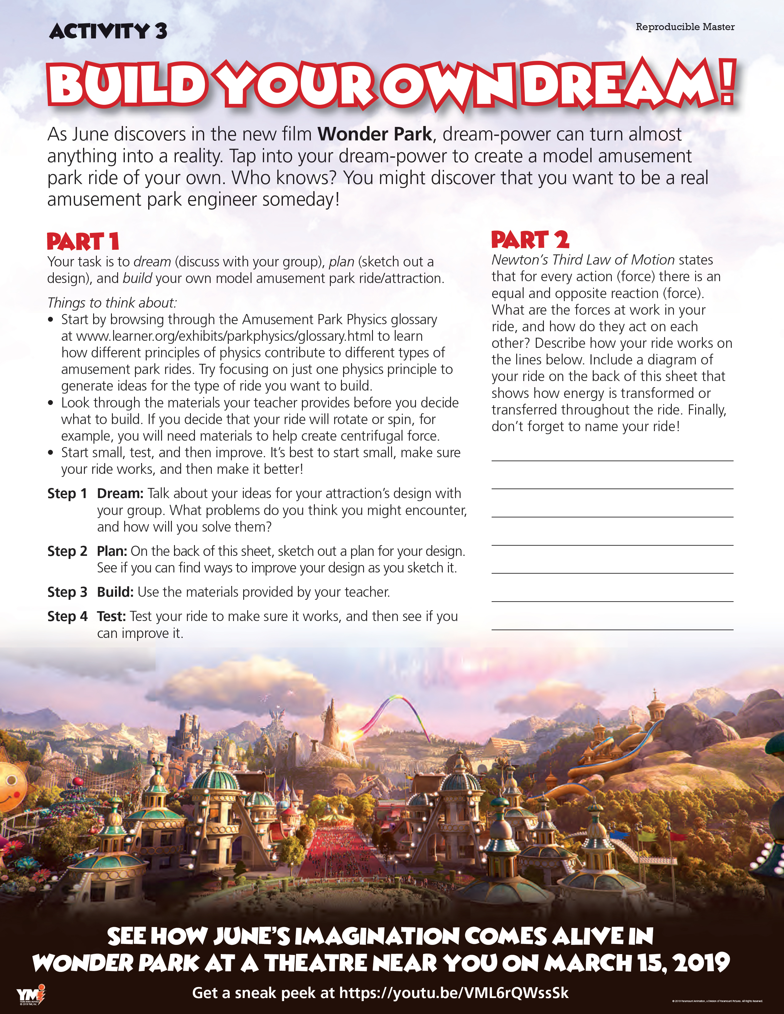 WONDER PARK - Create a Model Amusement Park Ride Activity