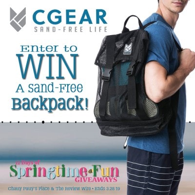 Day 3 of #12DaysOfGiveaways: CGear Sand-Free Backpack Giveaway  | OVER