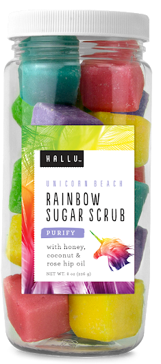 HALLU Unicorn Exfoliating Rainbow Sugar Cubes 2