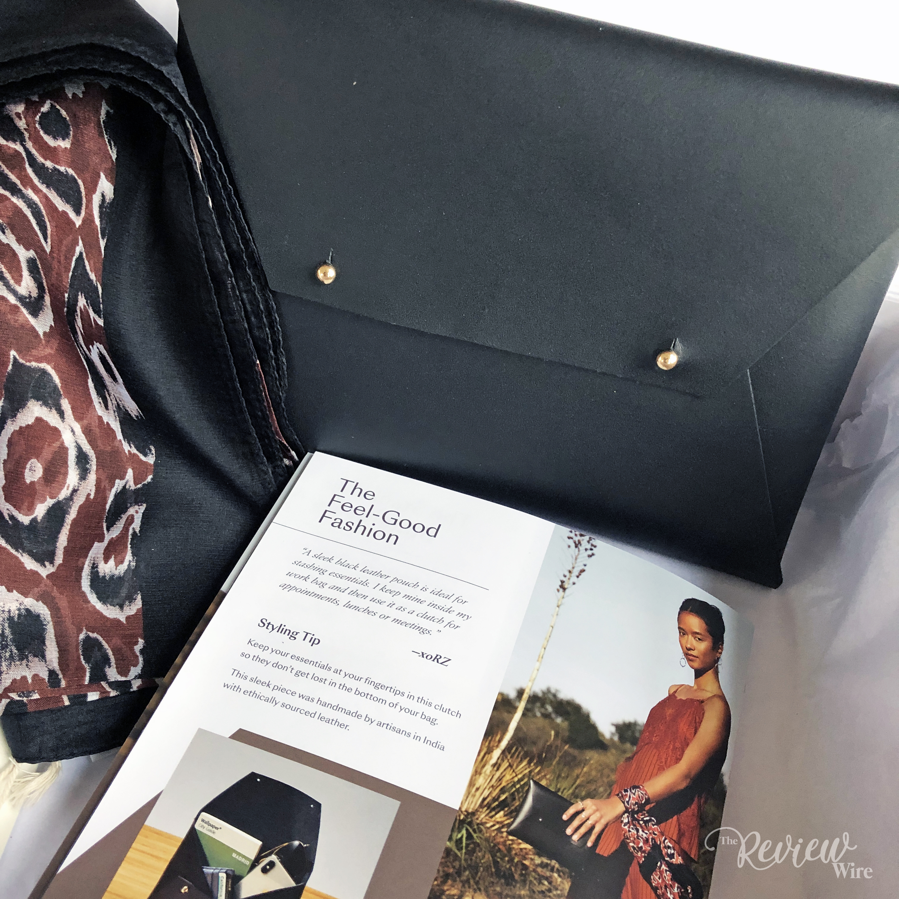 The Review Wire: Spring 2019 Rachel Zoe’s Box of Style Video Unboxing - Tribe Alive Leather Clutch