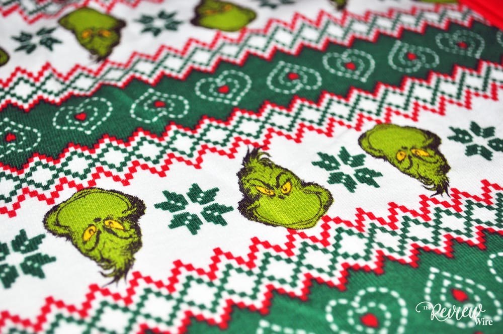 The Review Wire: The Grinch PJ Union Suit Up-close