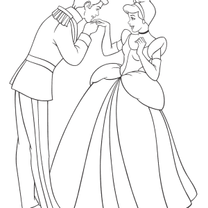 Cinderella and the Prince Coloring Page (2)