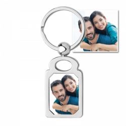 Stainless Steel Engravable Photo Laser Keychain