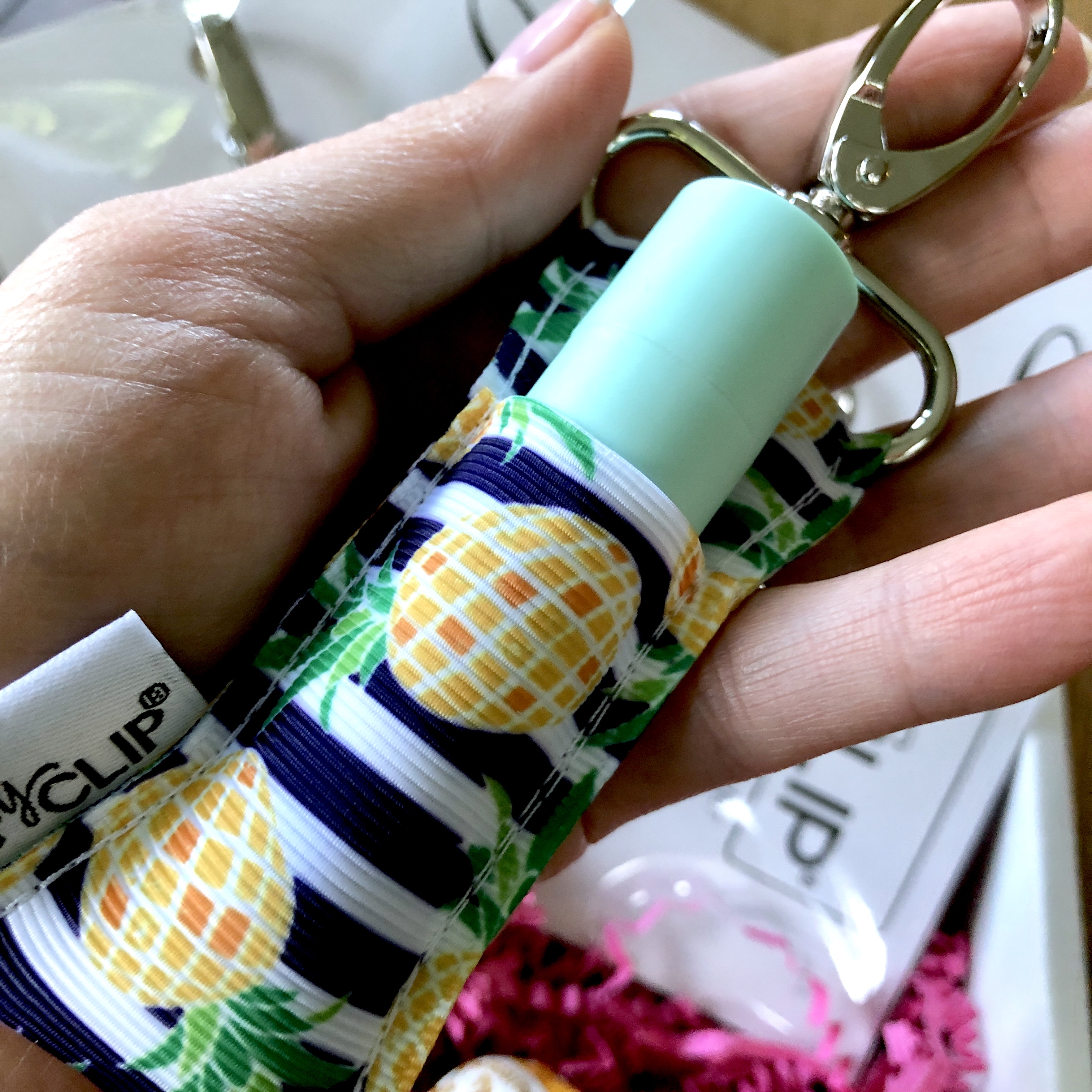 The Review Wire: LippyClip Navy and White Stripe with Pineapples