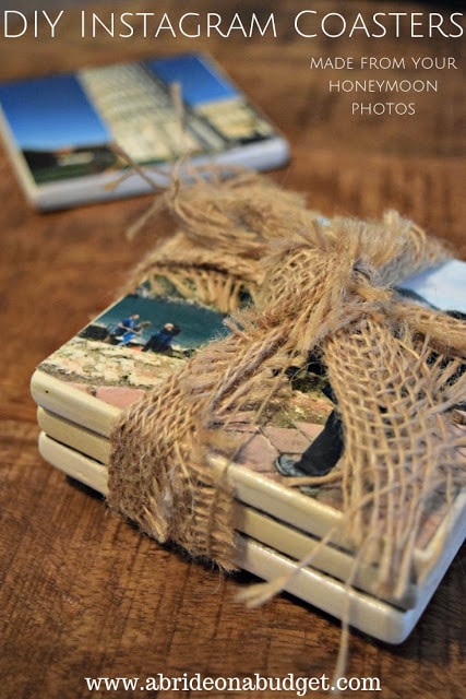 DIY Instagram Coasters from A Bride on a Budget