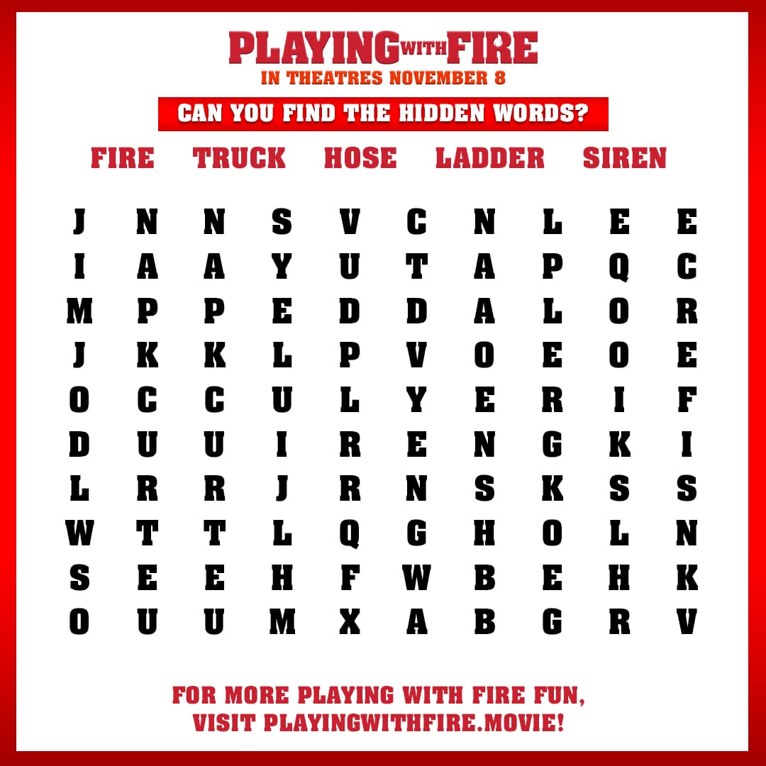 Playing With Fire Hidden Words