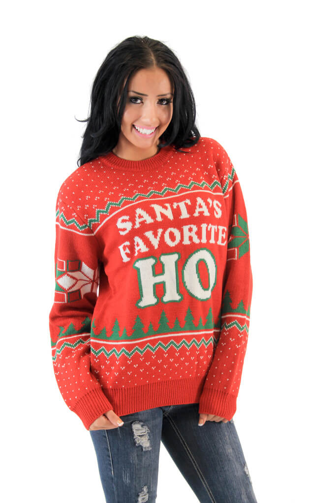 Santa’s Favorite HO Ugly Christmas Sweater