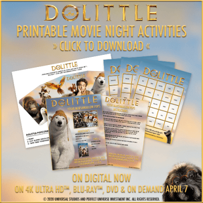 Enjoy Movie Night With DOLITTLE Printable Activities