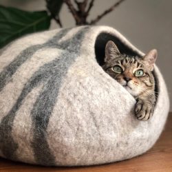 Felted Wool Cat Cave 12 Wool Cat Cave