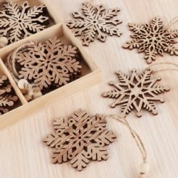 Snowflake Wood Christmas Ornaments