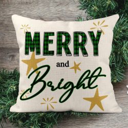 Merry and Bright Christmas Pillow