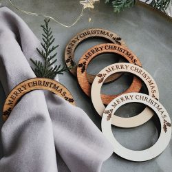 Set of 20 Merry Christmas Napkin Rings