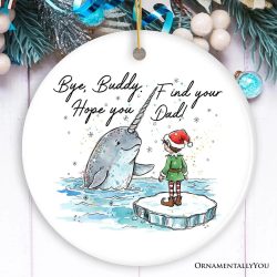 Narwhal Bye Buddy Christmas Ornament 21 Narwhal Bye Buddy Christmas Ornament