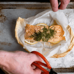 The Review Wire Summer Guide: Wild Alaskan King Salmon en Papillote with Freekeh Risotto