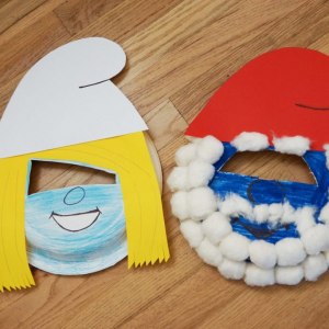 Healthy Happy Thrifty Family SMURF Mask Crafts
