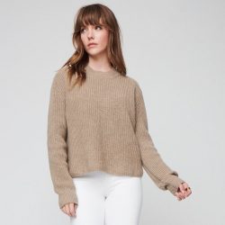 Cashmere Ribbed Mock Neck