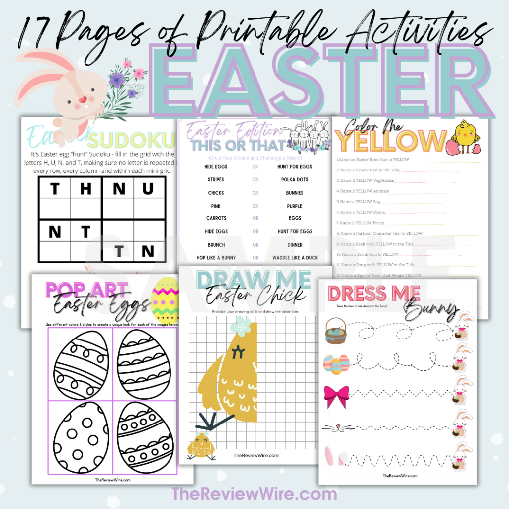 FREE 17 Pages of Easter Printable Activities Cover Pg 2